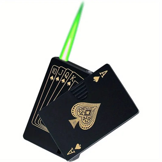 Green/Red Flame Ace Card Lighter
