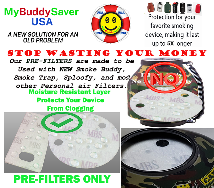 Smoke Buddy Original Disposable MBS Pre-Filters